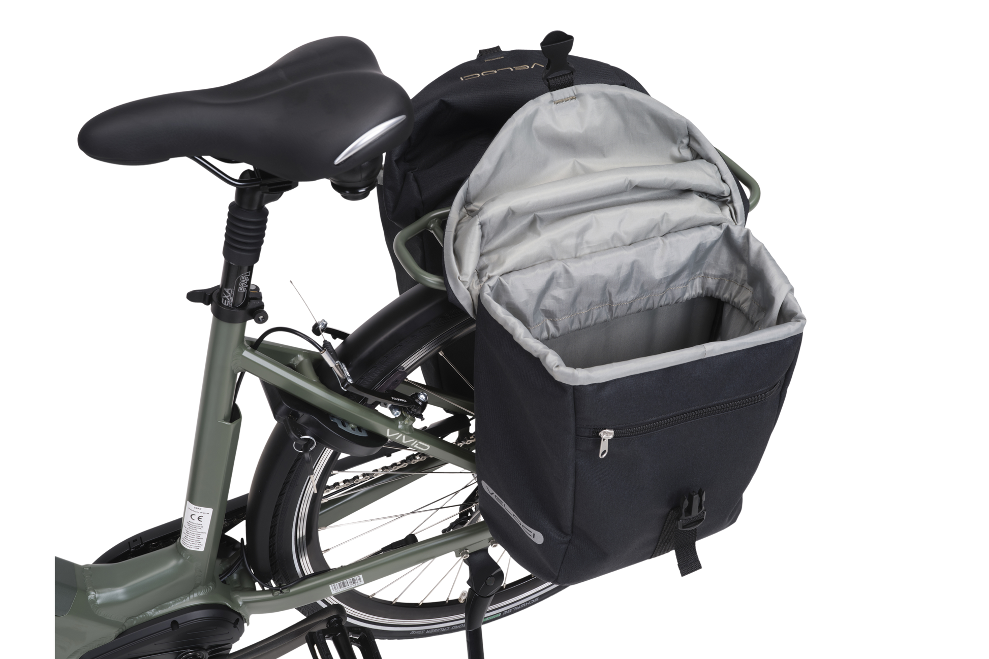 fahrradtasche kettenschloss Set aus Tragetasche und Plug-in-Kettenschloss für Veloci Vivid
